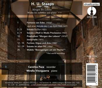CD Carolina Pace: Morgen Des Lebens (Works For Recorder And Piano)