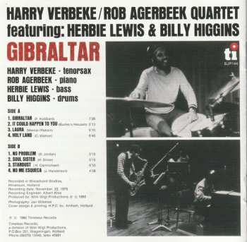 CD Harry Verbeke / Rob Agerbeek Quartet: Gibraltar