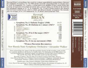 CD Havergal Brian: Symphonies Nos. 6, 28, 29 and 31