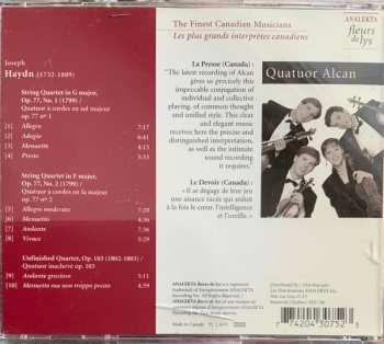 CD Joseph Haydn: Late String Quartets In G Major, Op. 77 No. 1, In F Major, Op. 77 No. 2 & Unfinished Quartet Op. 103