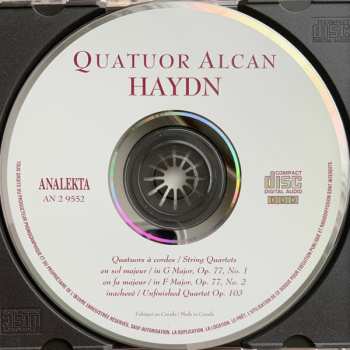 CD Joseph Haydn: Late String Quartets In G Major, Op. 77 No. 1, In F Major, Op. 77 No. 2 & Unfinished Quartet Op. 103
