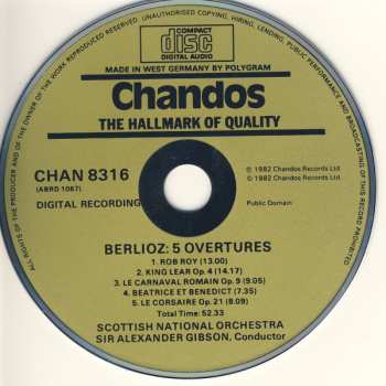 CD Hector Berlioz: 5 Overtures