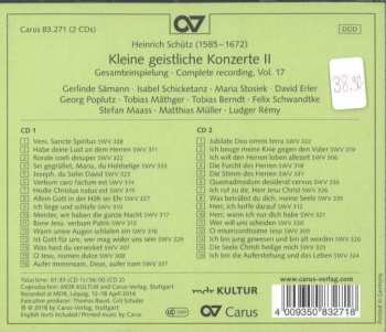 2CD/Box Set Heinrich Schütz: Kleine Geistliche Konzerte II