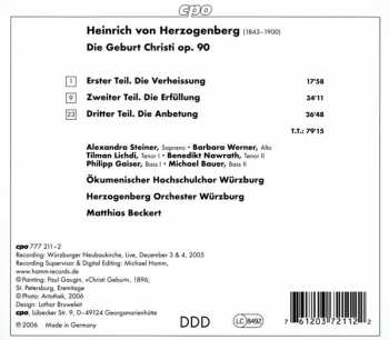 CD Heinrich Von Herzogenberg: Die Geburt Christi
