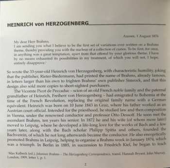 CD Anthony Goldstone: Heinrich Von Herzogenberg: Variations On A Theme Of Brahms And Other Works For Two Pianos, Piano Duet And Solo Piano