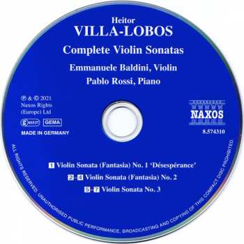 CD Heitor Villa-Lobos: Complete Violin Sonatas