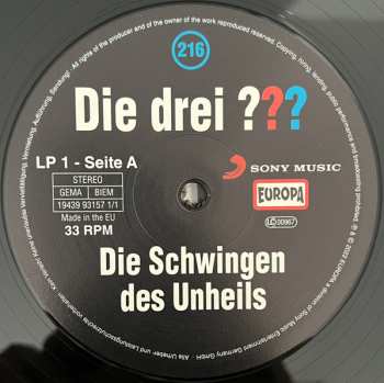 2LP Hendrik Buchna: Die Drei ??? 216 - Die Schwingen Des Unheils  LTD