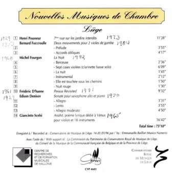 CD Giacinto Scelsi: Nouvelles Musiques de Chambre: Pousseur, Foccroulle, Fourgon, D'haene, Denisov Scelsi