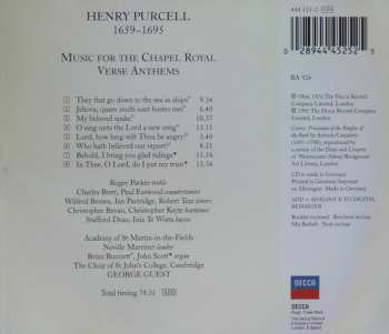 CD Henry Purcell: Music for the Chapel Royal / Verse Anthems