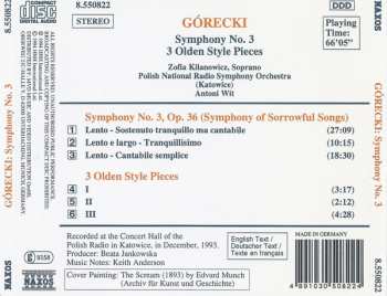 CD Henryk Górecki: Symphony No. 3 (Symphony Of Sorrowful Songs) / 3 Olden Style Pieces