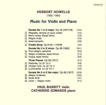 CD Herbert Howells: Music For Violin And Piano
