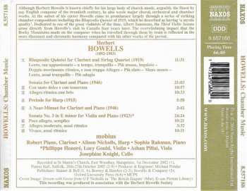 CD Herbert Howells: Rhapsodic Quintet, Violin Sonata No.3, Clarinet Sonata, Harp Prelude