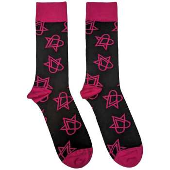 Merch HIM: Ankle Socks Mini Pink Heartagrams