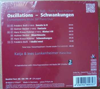 CD Holmer Becker: Oscillations - Schwankungen (Contemporary Music For Piano Duo)