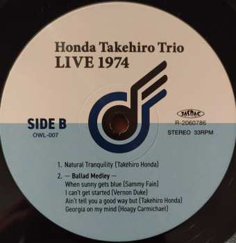 LP Takehiro Honda Trio: Live 1974