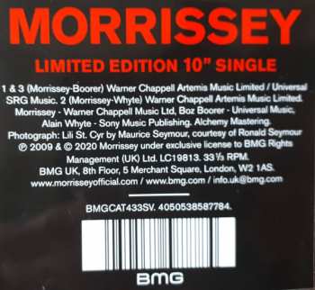 SP Morrissey: Honey, You Know Where To Find Me LTD | PIC | CLR