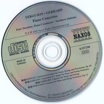 CD Peter Donohoe: Concerto For Piano And String Orchestra / Concerto For Piano And Strings