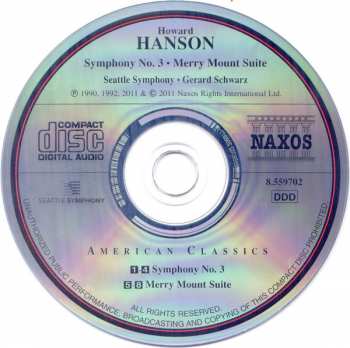 CD Howard Hanson: Symphony No. 3 • Merry Mount Suite