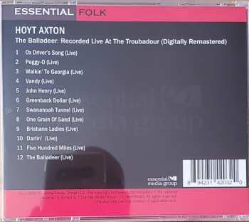 CD Hoyt Axton: The Balladeer - Recorded Live At The Troubadour