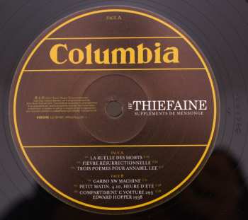 2LP Hubert Félix Thiéfaine: Suppléments De Mensonge
