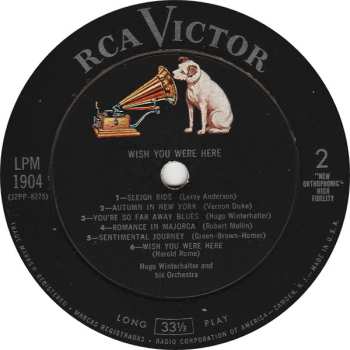 LP Hugo Winterhalter Orchestra: Wish You Were Here