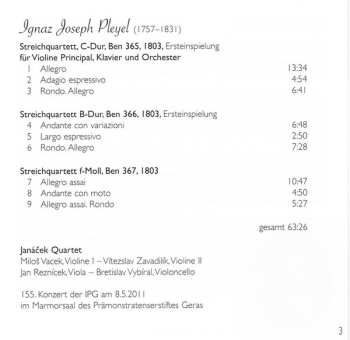 CD Ignaz Pleyel: Pariser Quartette 1