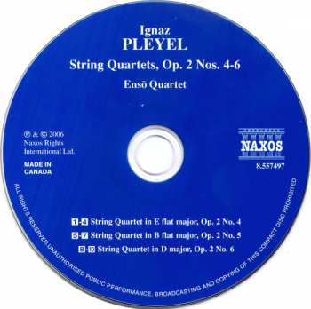 CD Ignaz Pleyel: String Quartets, Op. 2 Nos. 4-6