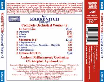 CD Igor Markevitch: Complete Orchestral Works • 2: Le Nouvel Âge • Sinfonietta In F • Cinéma-Ouverture