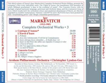 CD Igor Markevitch: Complete Orchestral Works • 3 (Cantique D'Amour • L'Envol D'Icare • Concerto Grosso)