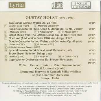 CD Gustav Holst: Ballet Music From The Golden Goose - Double Concerto...