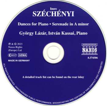 CD Imre Széchényi: Dances For Piano • Serenade In A Minor