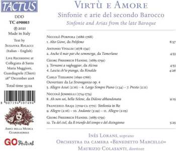 CD Inés Lorans: Virtù E Amore: Sinfonie E Arie Del Secondo Barocco