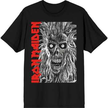 Merch Iron Maiden: T-shirt Eponymous Face Red Logo Iron Maiden