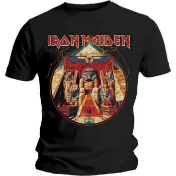 Merch Iron Maiden: T-shirt Powerslave Lightning Circle 