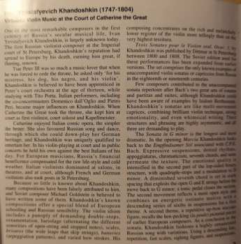 CD Ivan Khandoshkin: Virtuoso Violin Music At The Court Of Catherine The Great