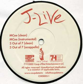 LP J-Live: Like This Anna / MCee / 3 Out Of 7