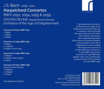 CD Johann Sebastian Bach: Harpsichord Concertos BWV 1052, 1054, 1055 & 1059