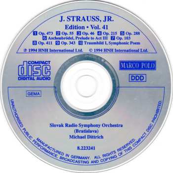 CD Slovak Radio Symphony Orchestra: J. Strauss, Jr:  Edition • Vol. 41