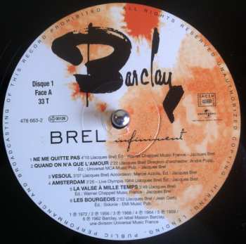 2LP Jacques Brel: Infiniment LTD