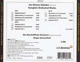 3CD/Box Set Jan Dismas Zelenka: Complete Orchestral Works