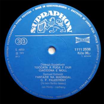 LP Johann Sebastian Bach: Jan Hora - Buxtehude, Scheidt, J.S.Bach