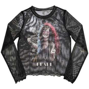 Merch Janis Joplin: Janis Joplin Ladies Long Sleeve T-shirt: Pearl Garden (mesh) (x-small) XS