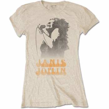 Merch Janis Joplin: Women's T-shirt Working The Mic 