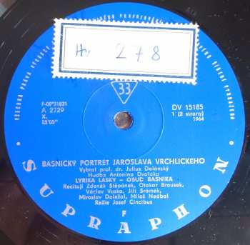 LP Jaroslav Vrchlický: Básnický Portrét Jaroslava Vrchlického