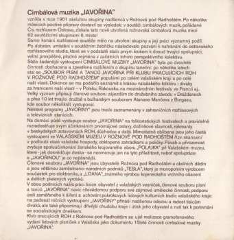 SP Cimbálová Muzika "Javořina": Javořina, Rožnov P.R.