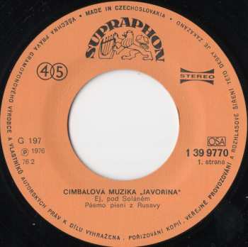 SP Cimbálová Muzika "Javořina": Javořina, Rožnov P.R.