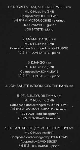 CD Wynton Marsalis: The Music Of John Lewis