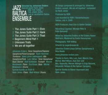 CD Hank Jones: One For Three-The Jones Suite-Live at Jazzbaltica Salzau