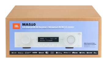 Hi-Fi JBL MA510 - Av Zesilovač 5.2, 75 W, 8k, Wi-fi, Bluetooth, Dolby Vision - Bílý