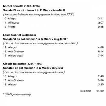 2CD Michel Corrette: French Sonatas For Harpsichord And Violin 